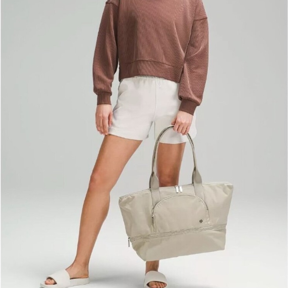 Lululemon City Adventurer Tote, raw linen beige color, expandable